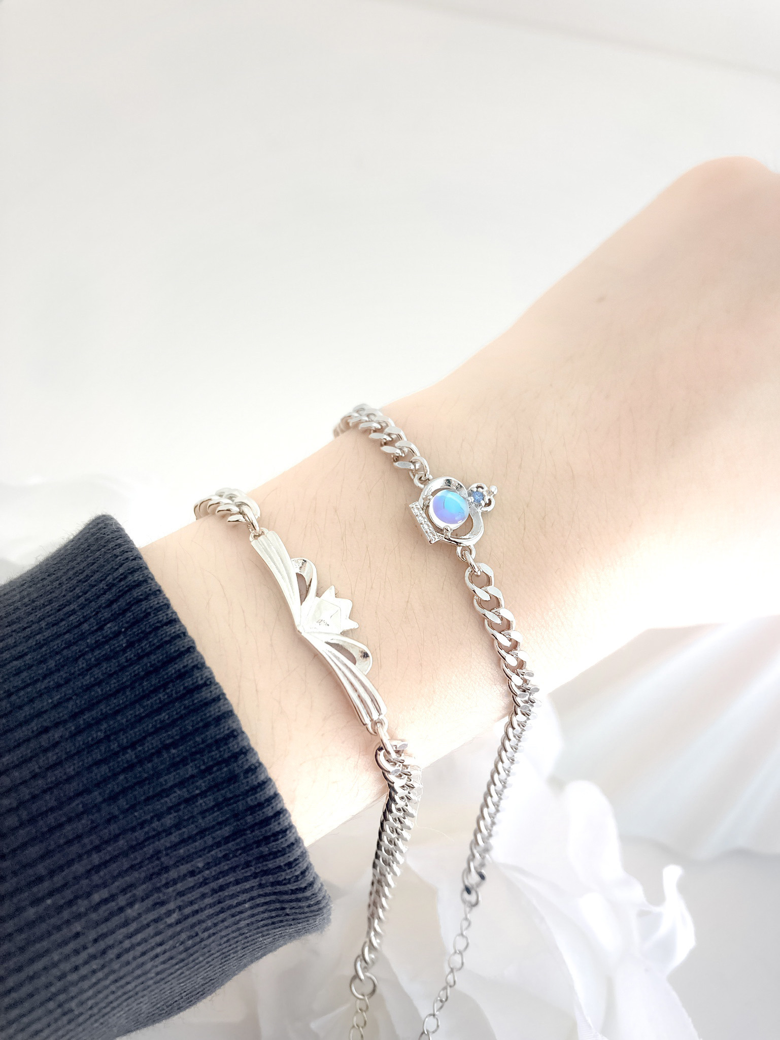 「騎士和公主 」情侶手鏈 | S925純銀 | 免費刻字