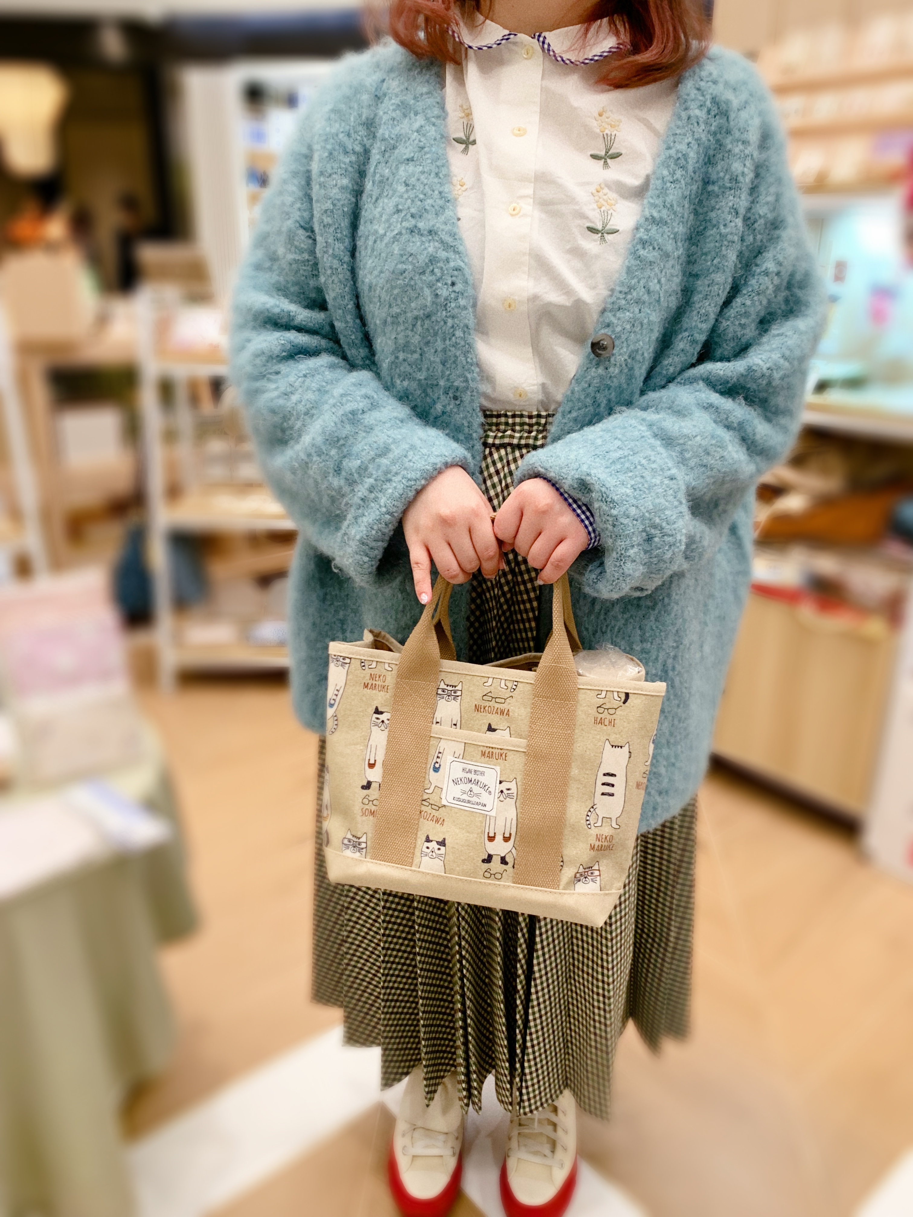 貓圖案雙面手挽袋 (網站限定優惠)