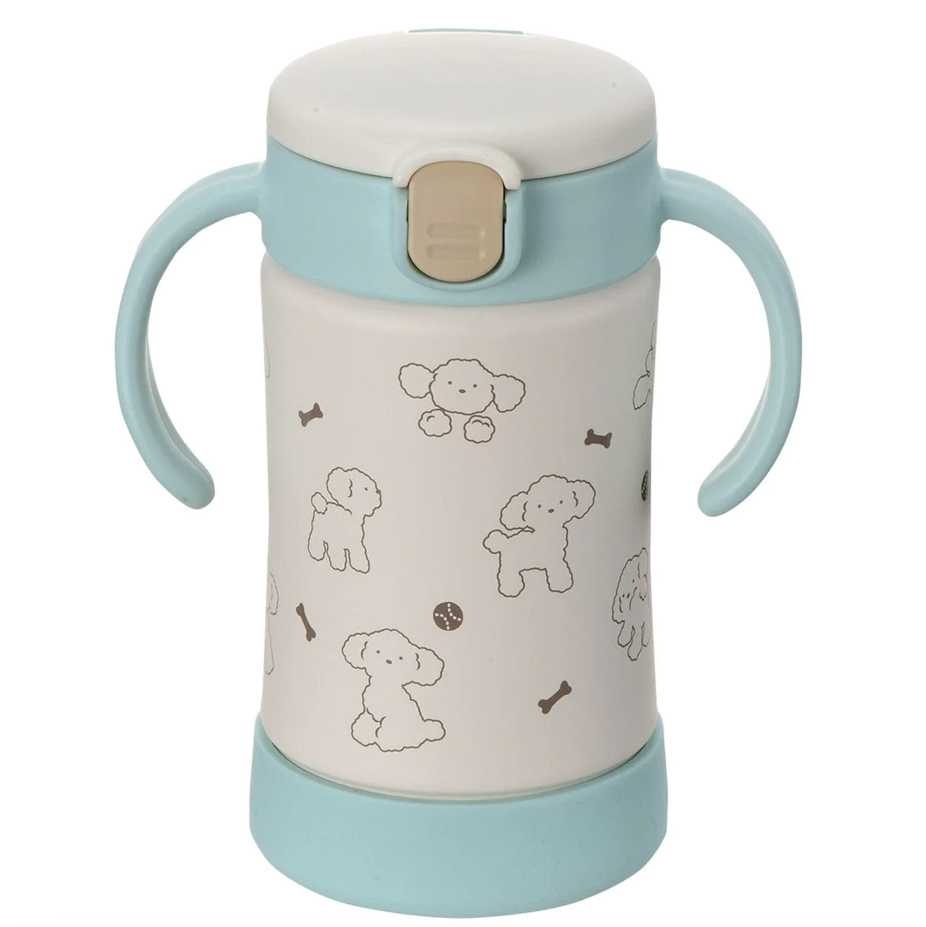 Richell TLI 保冷吸管水杯-淺藍色狗仔款