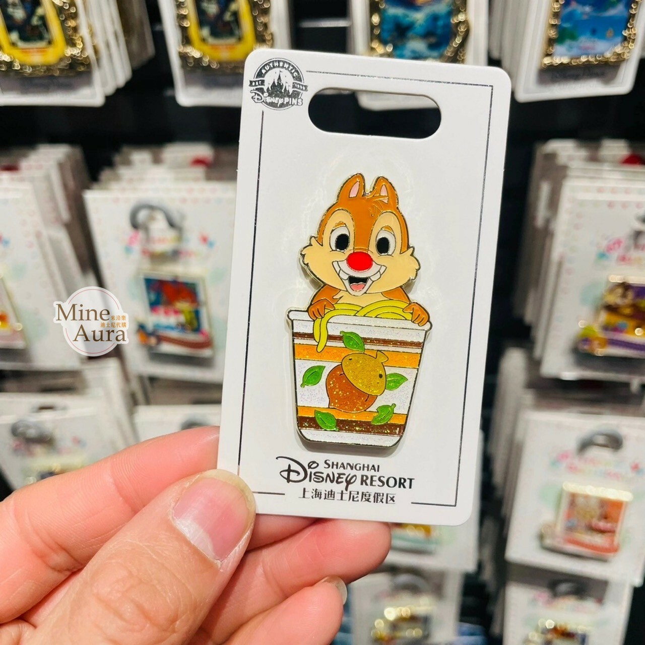 紅鼻 蒂蒂 Dale 泡麵碗造型 徽章 PIN 奇奇蒂蒂 Chip 'n Dale -上海迪士尼樂園