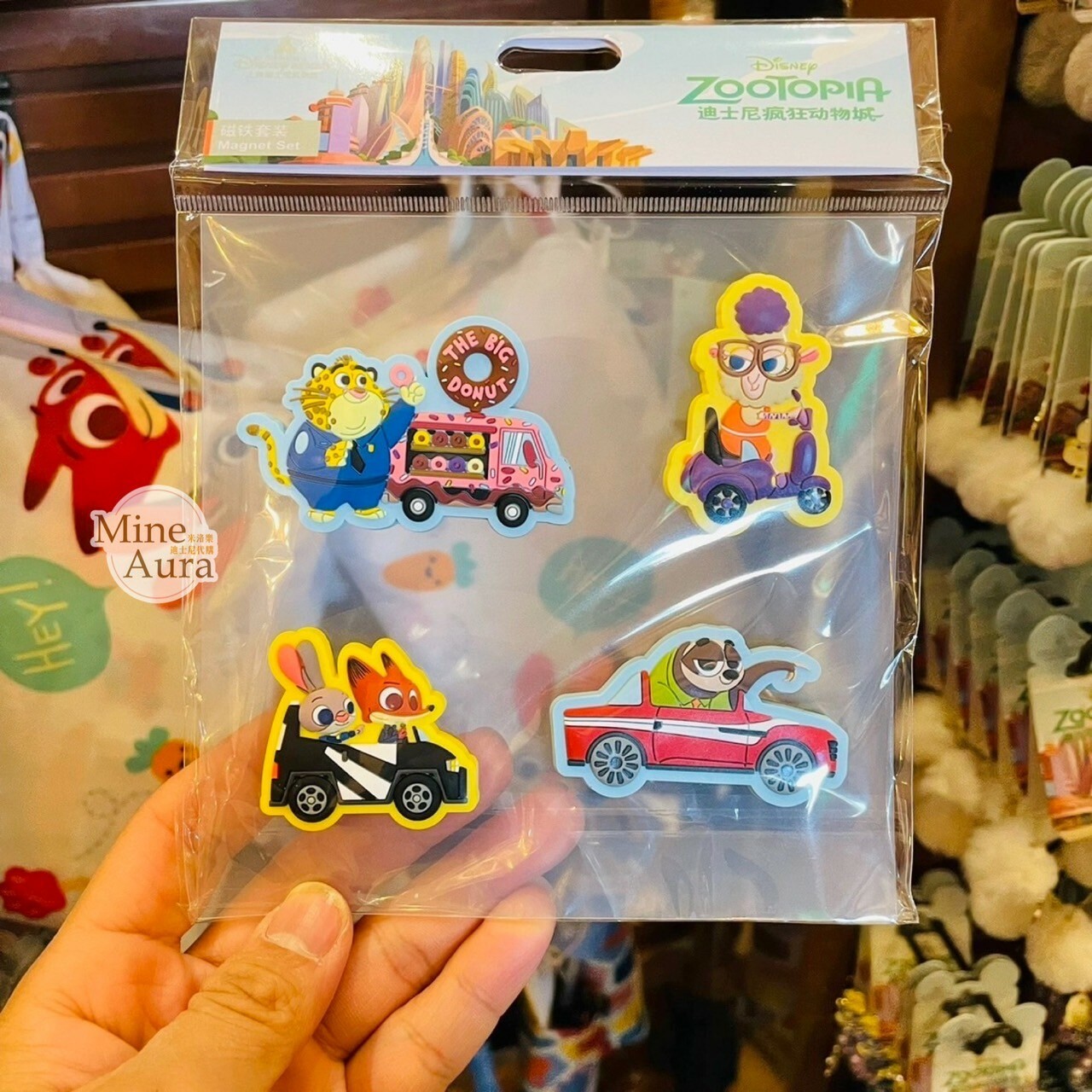 動物方城市 Zootopia 角色集合 開車造型 磁鐵 4入組 -上海迪士尼樂園
