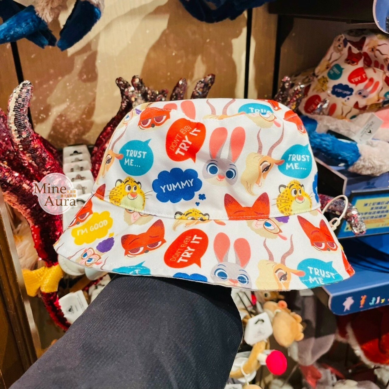 動物方城市 Zootopia 角色集合 滿版圖案 漁夫帽 帽子 -上海迪士尼樂園