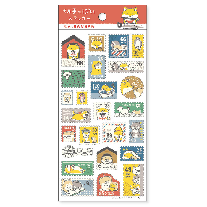 柴犬 郵票貼紙 手帳貼紙｜日本Mind Wave
