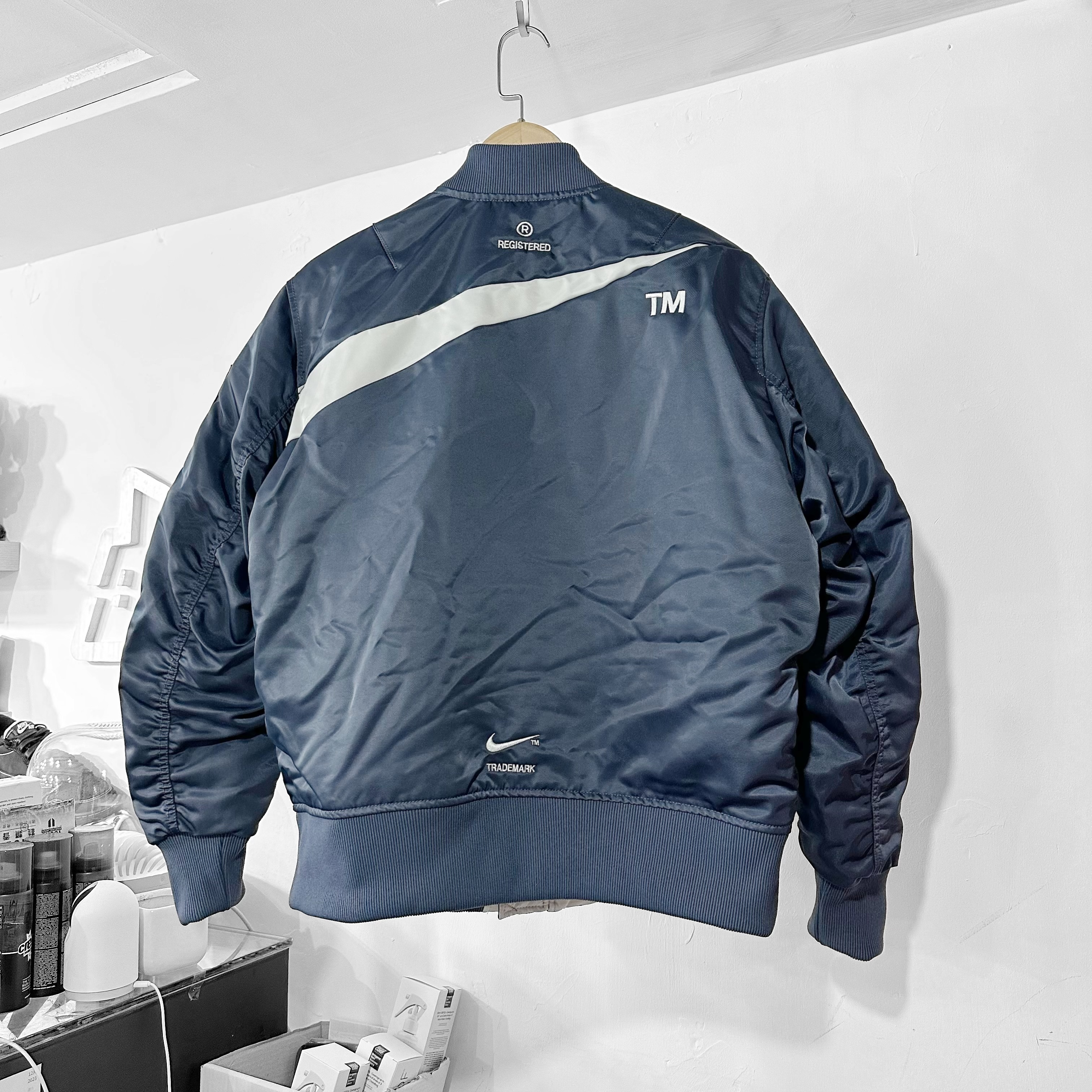 Nike NSW Big Swoosh Therma-FT Jacket Navy 雙面外套
