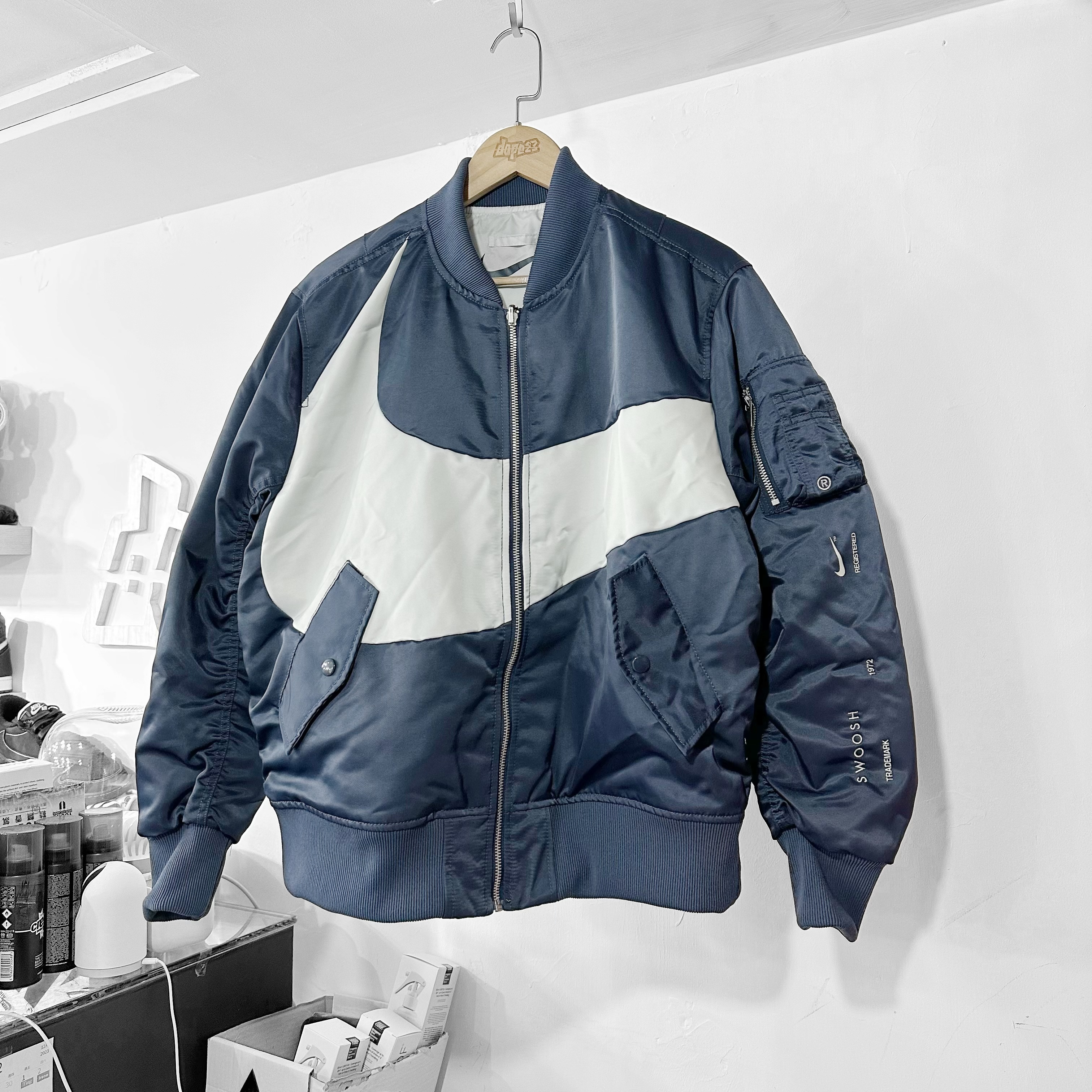 Nike NSW Big Swoosh Therma-FT Jacket Navy 雙面外套