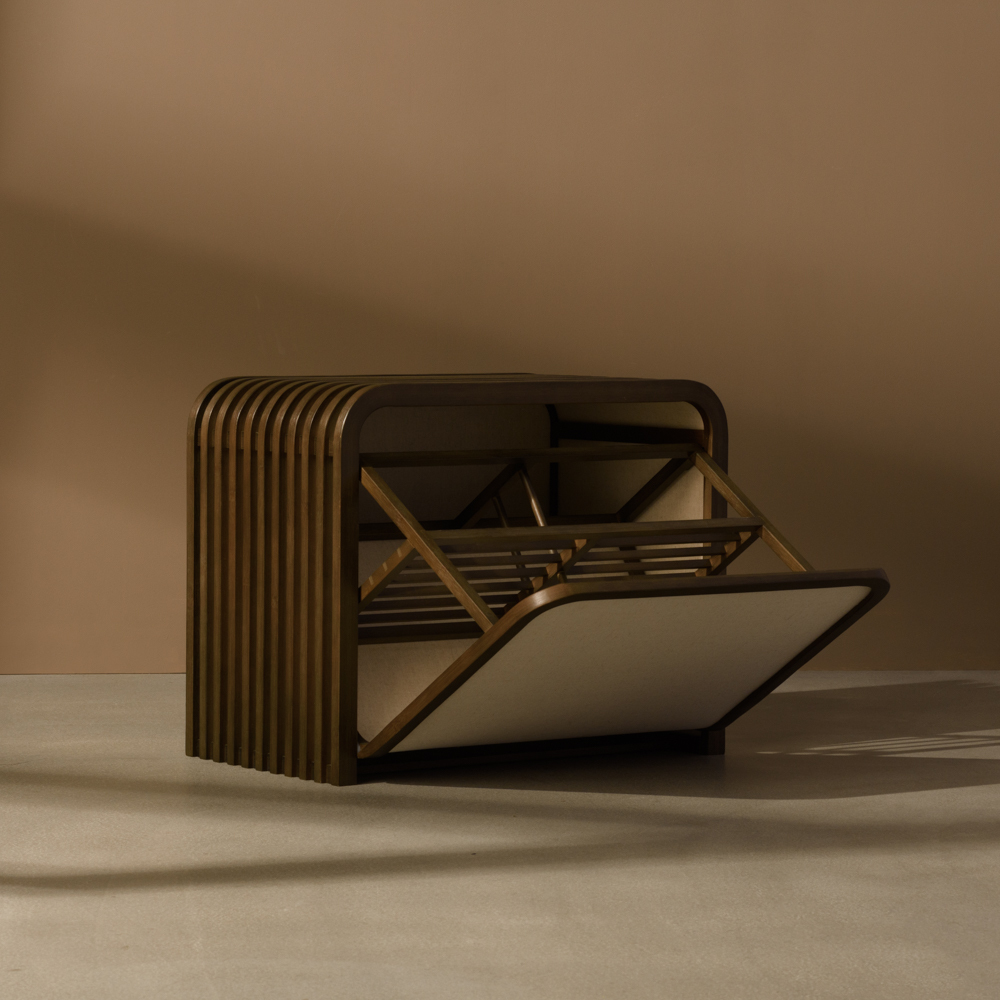 TOLIN 收納鞋凳深棕+棉殼白有著獨特的氛圍感