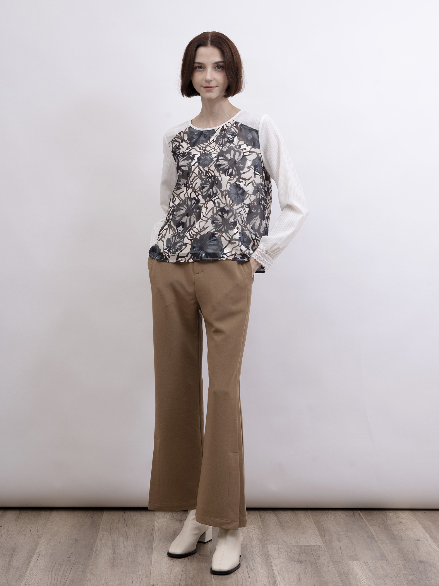 mi-tu 印花圓領上衣