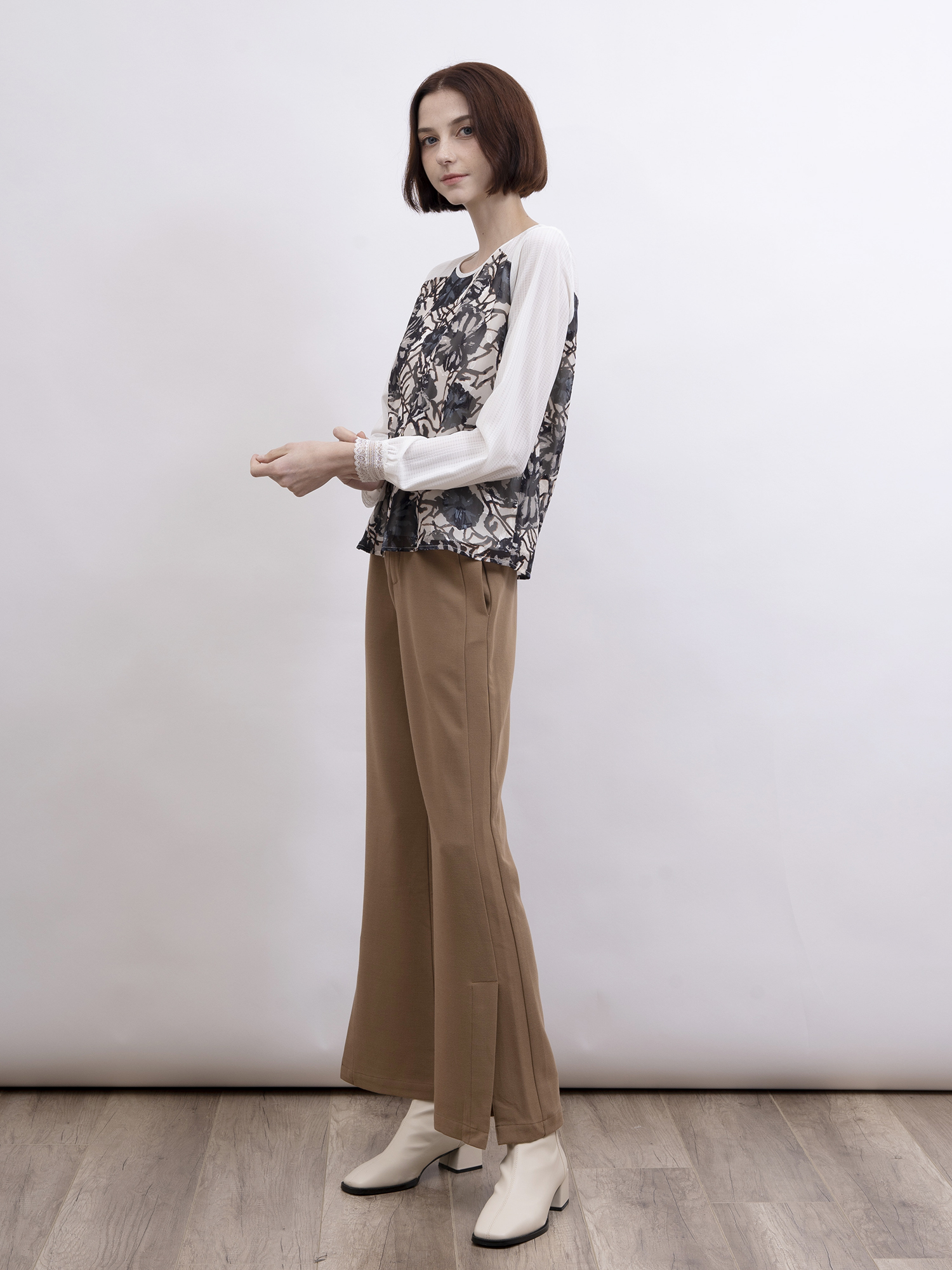 mi-tu 印花圓領上衣