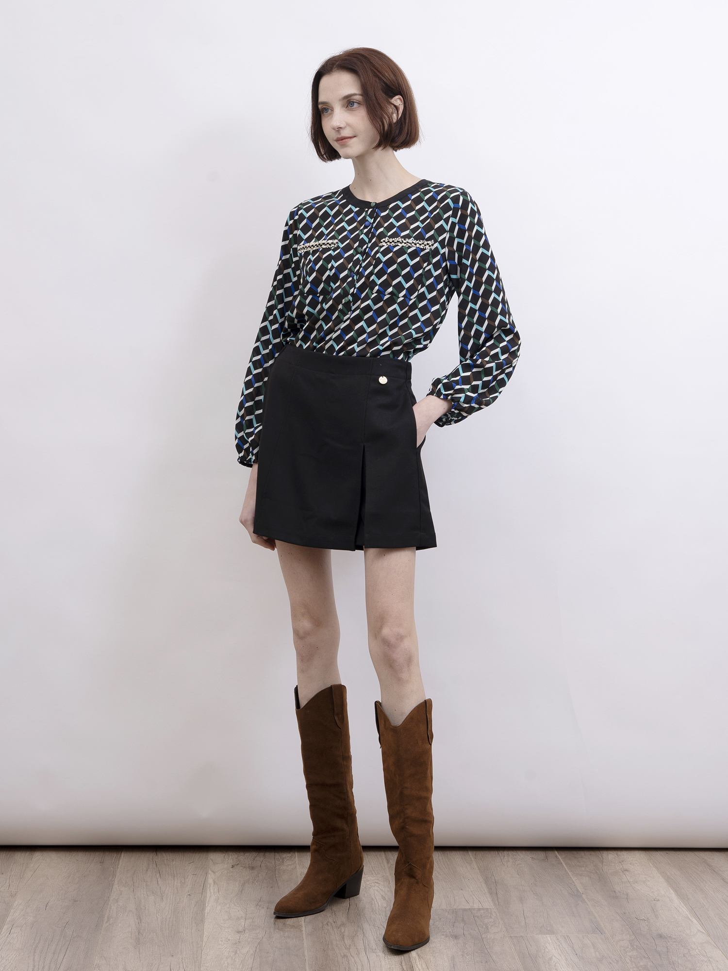 mi-tu 開衩短裙褲