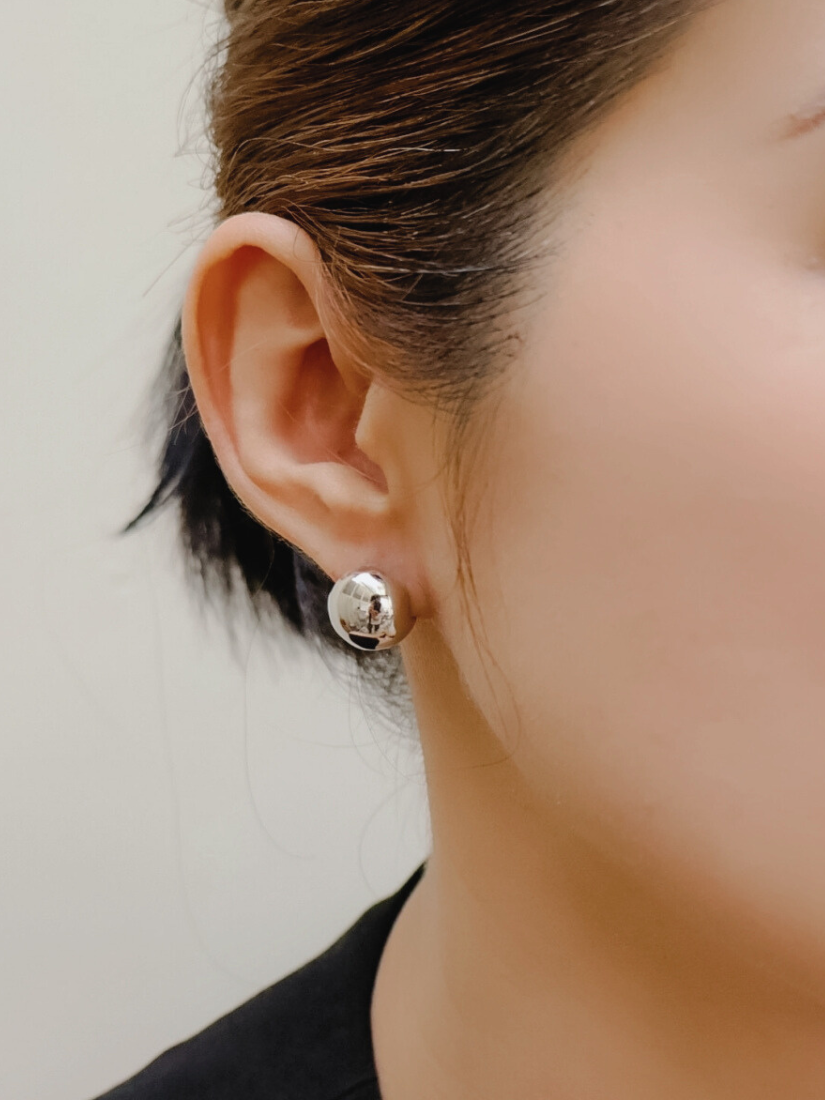 蓋茨比宴會｜圓球純銀個性耳扣 (銀色)