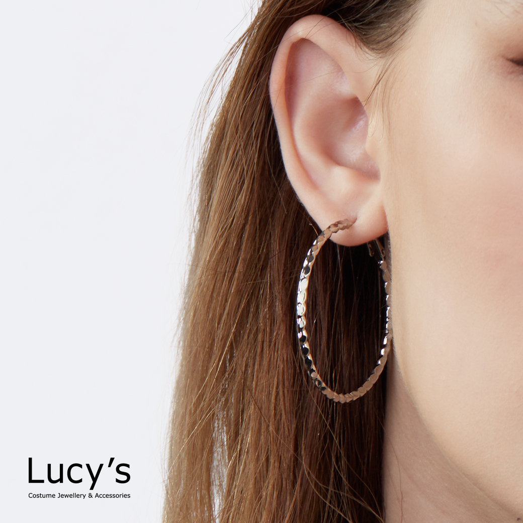 粼粼 圈型耳環 (二色) (112141/112142)