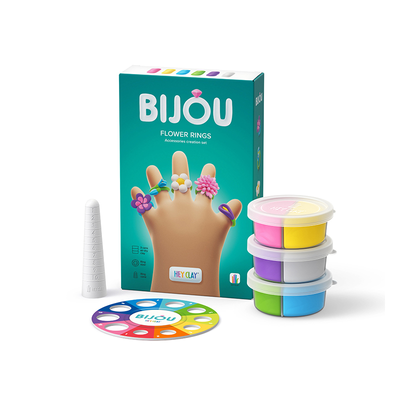 Hey Clay 智塑輕黏土-花朵戒指組(5件組)