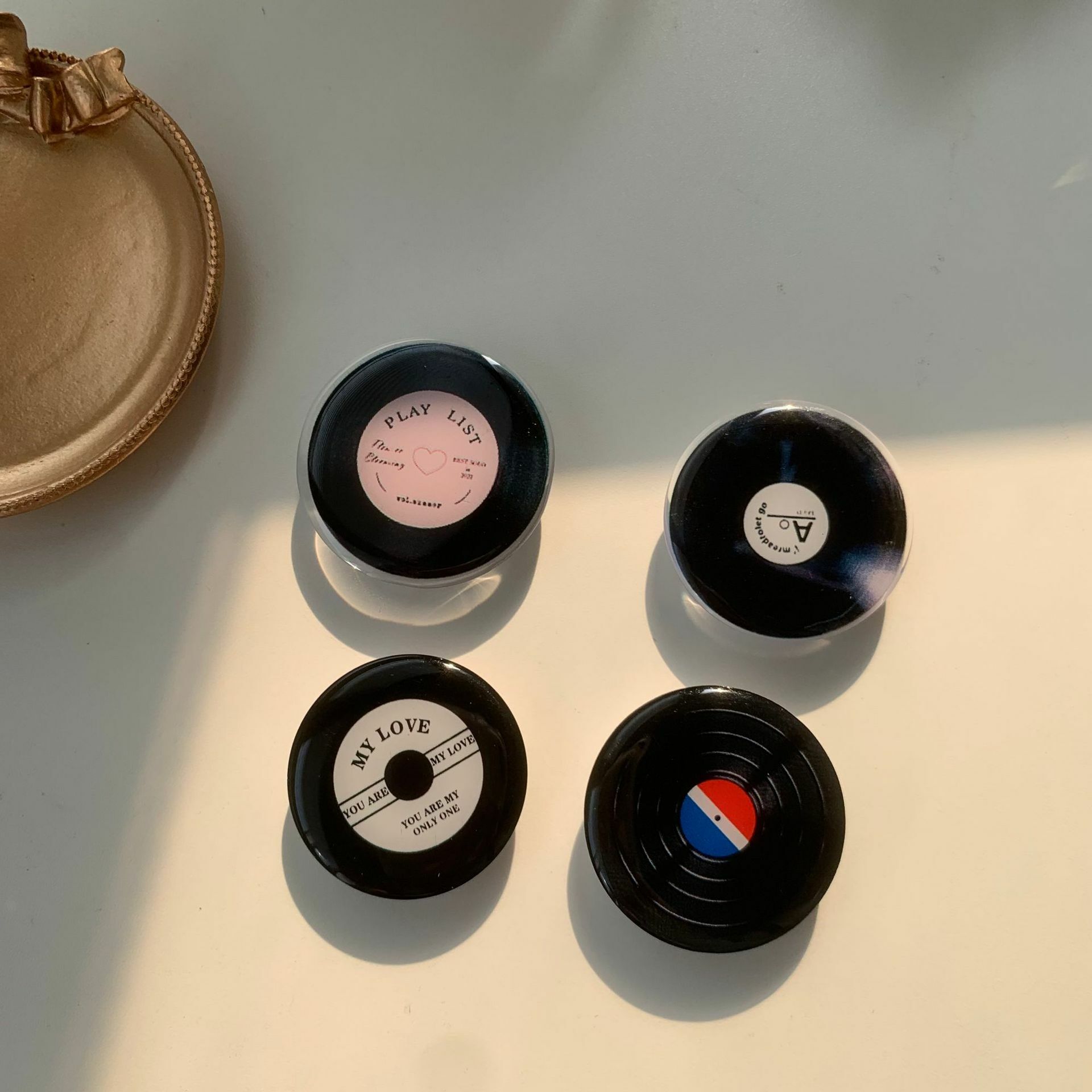 《3496》復古CD唱片手機氣囊支架