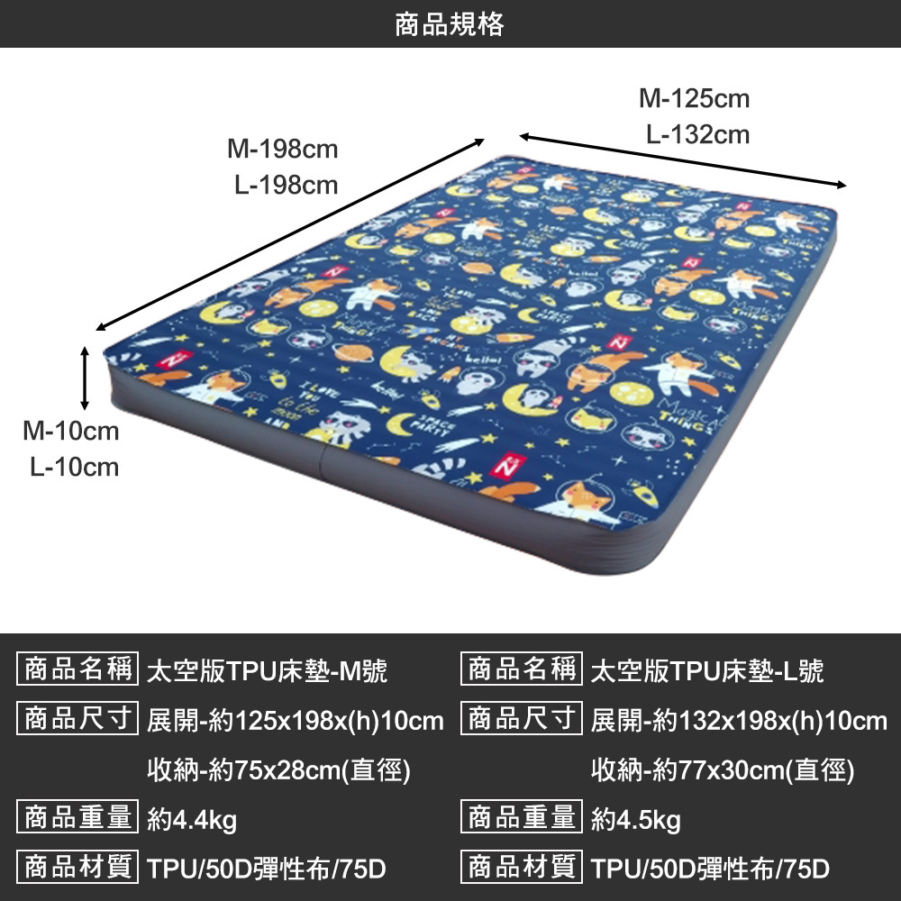 北緯 雙人床墊太空版  M   L