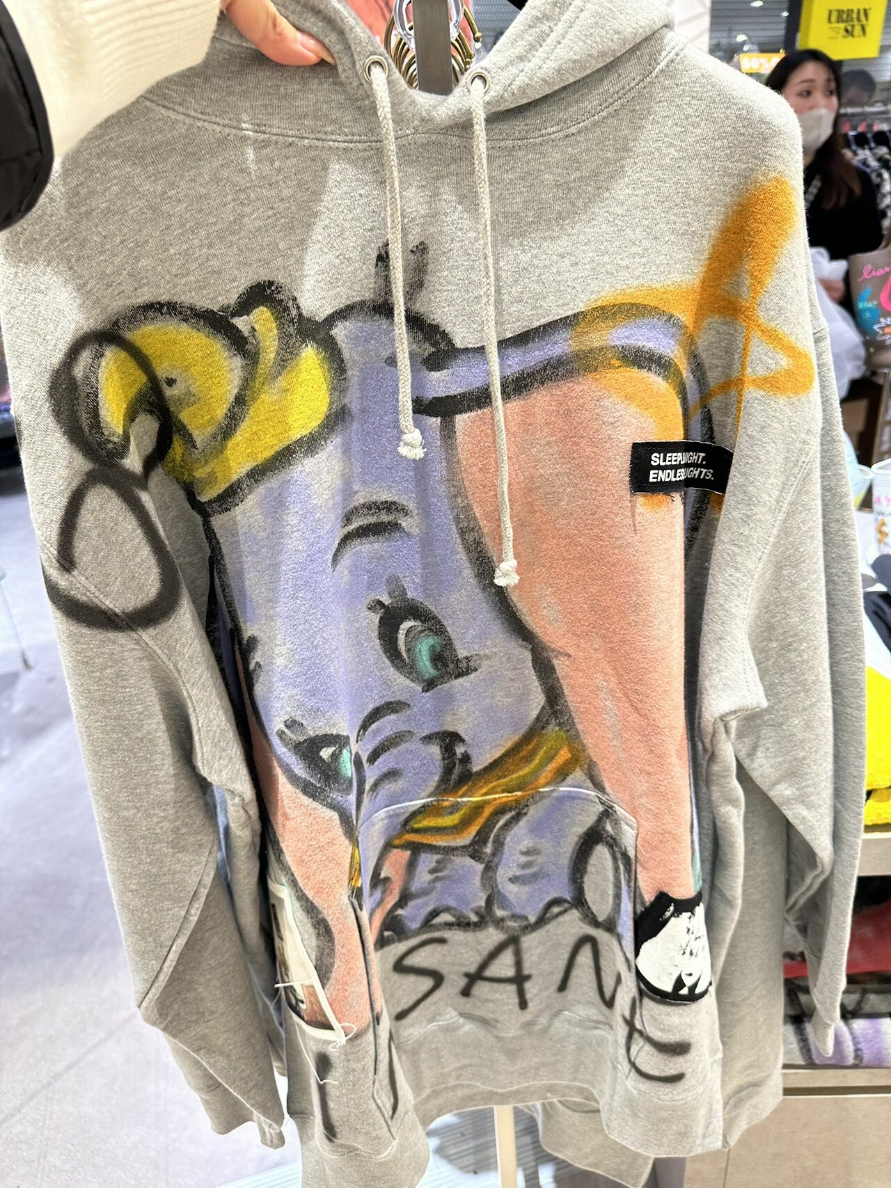 日本手繪衛衣 灰色大象款 -M