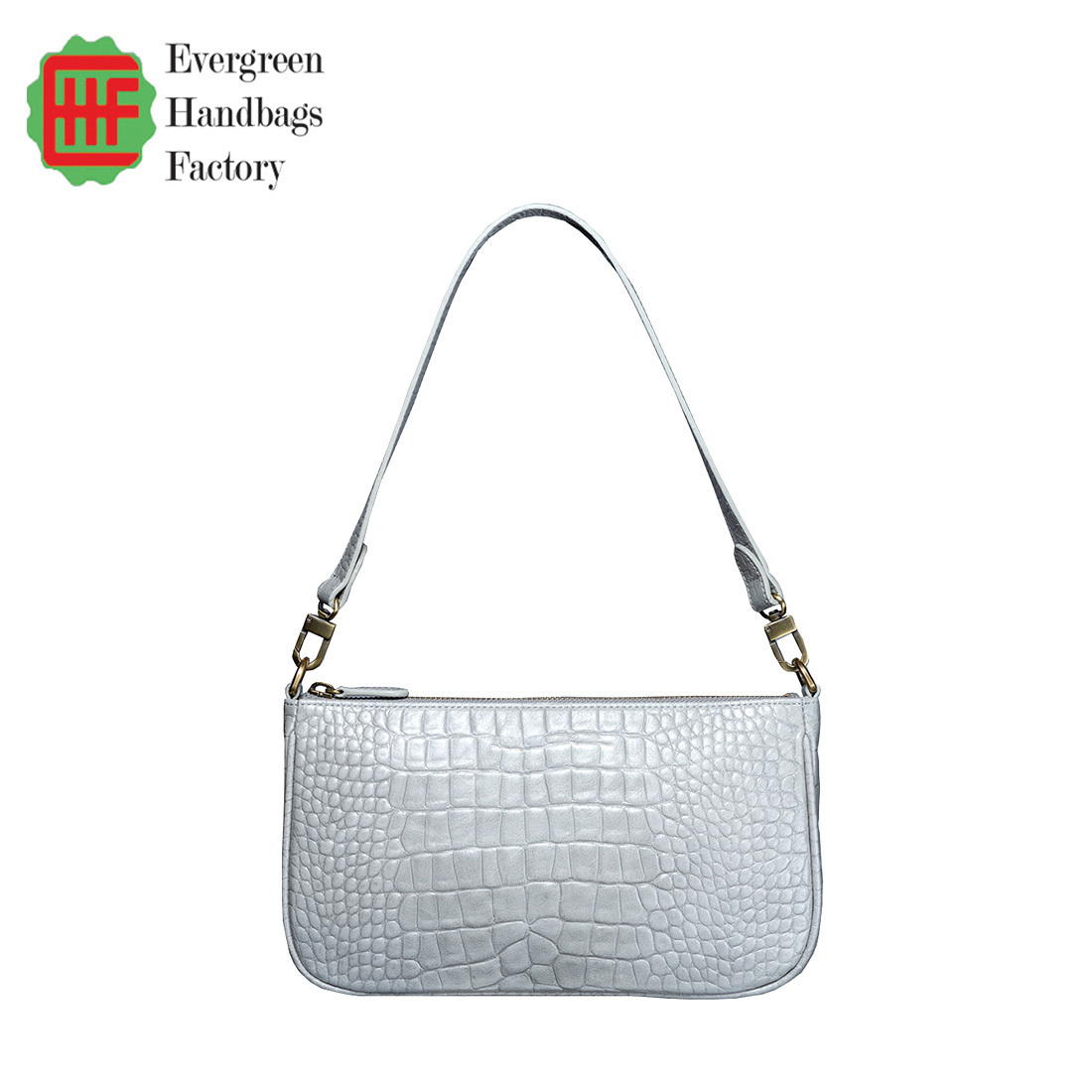 Italian Leather Embossed Shoulder Bag