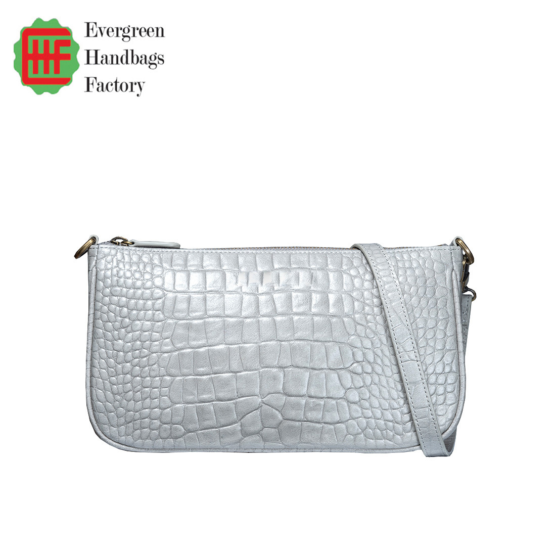 Italian Leather Embossed Shoulder Bag