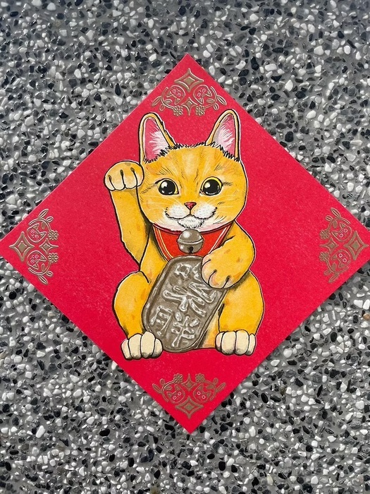 一氏夫婦 Escouple｜招財貓｜斗方｜橘貓