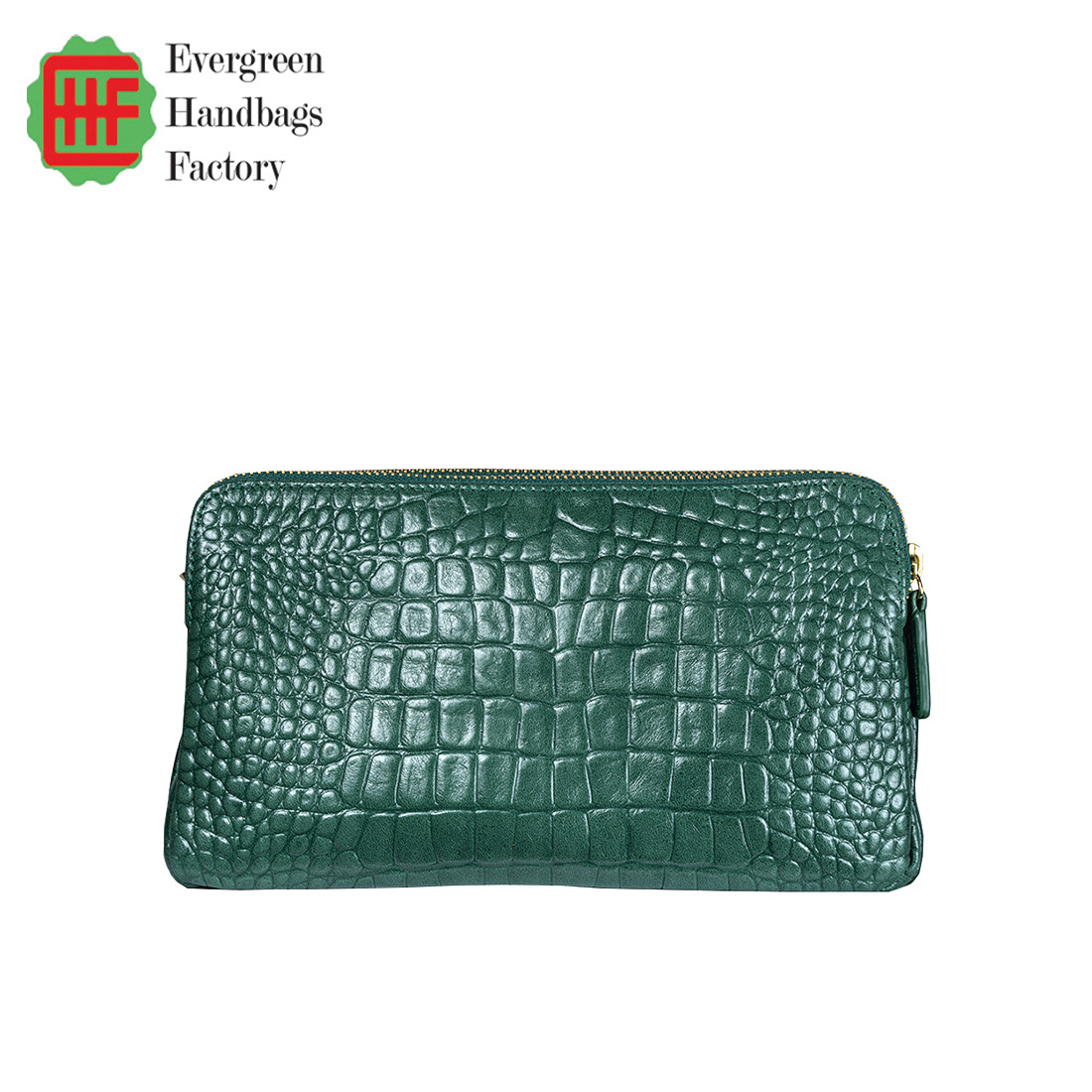 Crocodile Embossed Triple Crossbody Bag