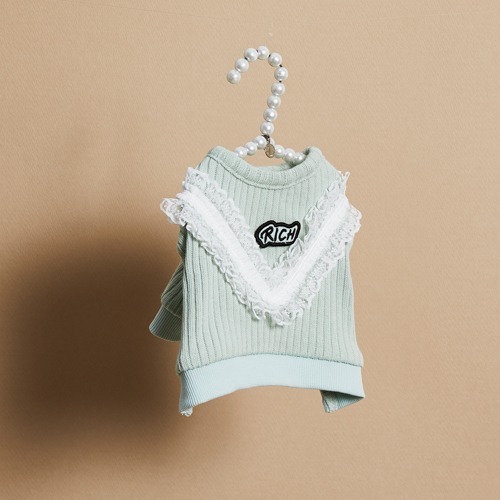 Louisdog 蕾絲薄荷上衣