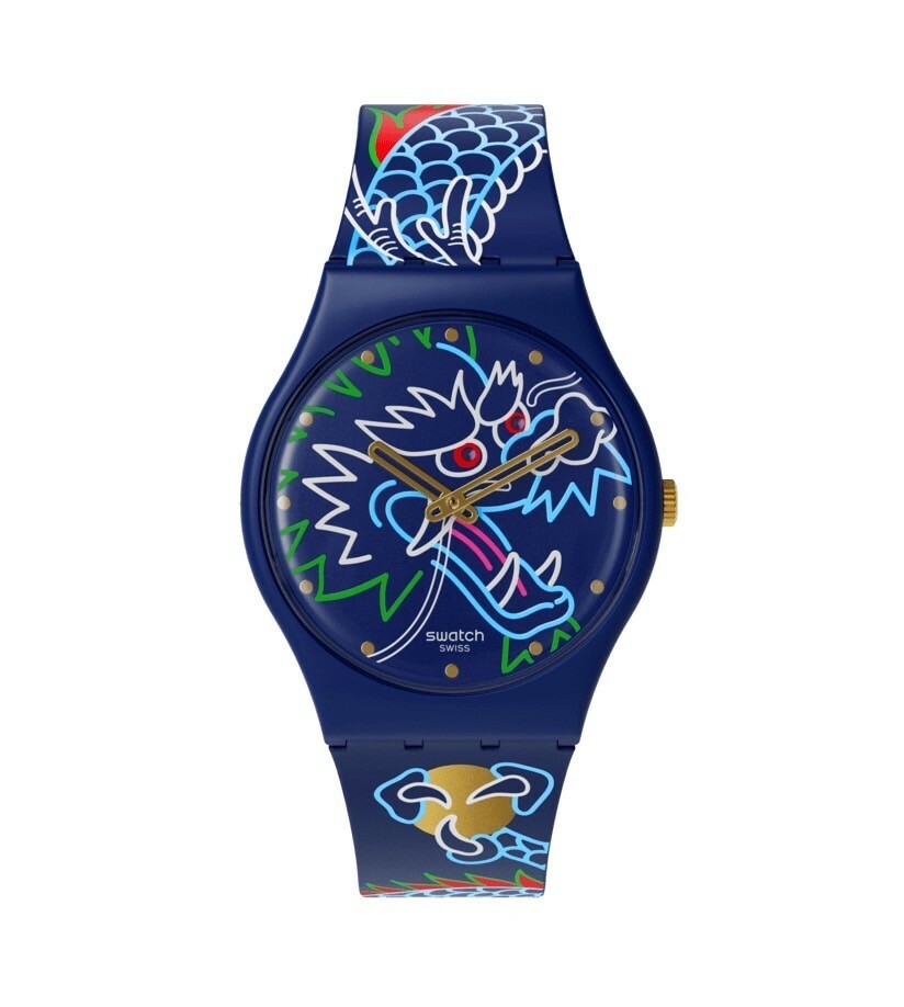【Swatch】YEAR OF THE DRAGON SO28Z125 34mm 現代鐘錶