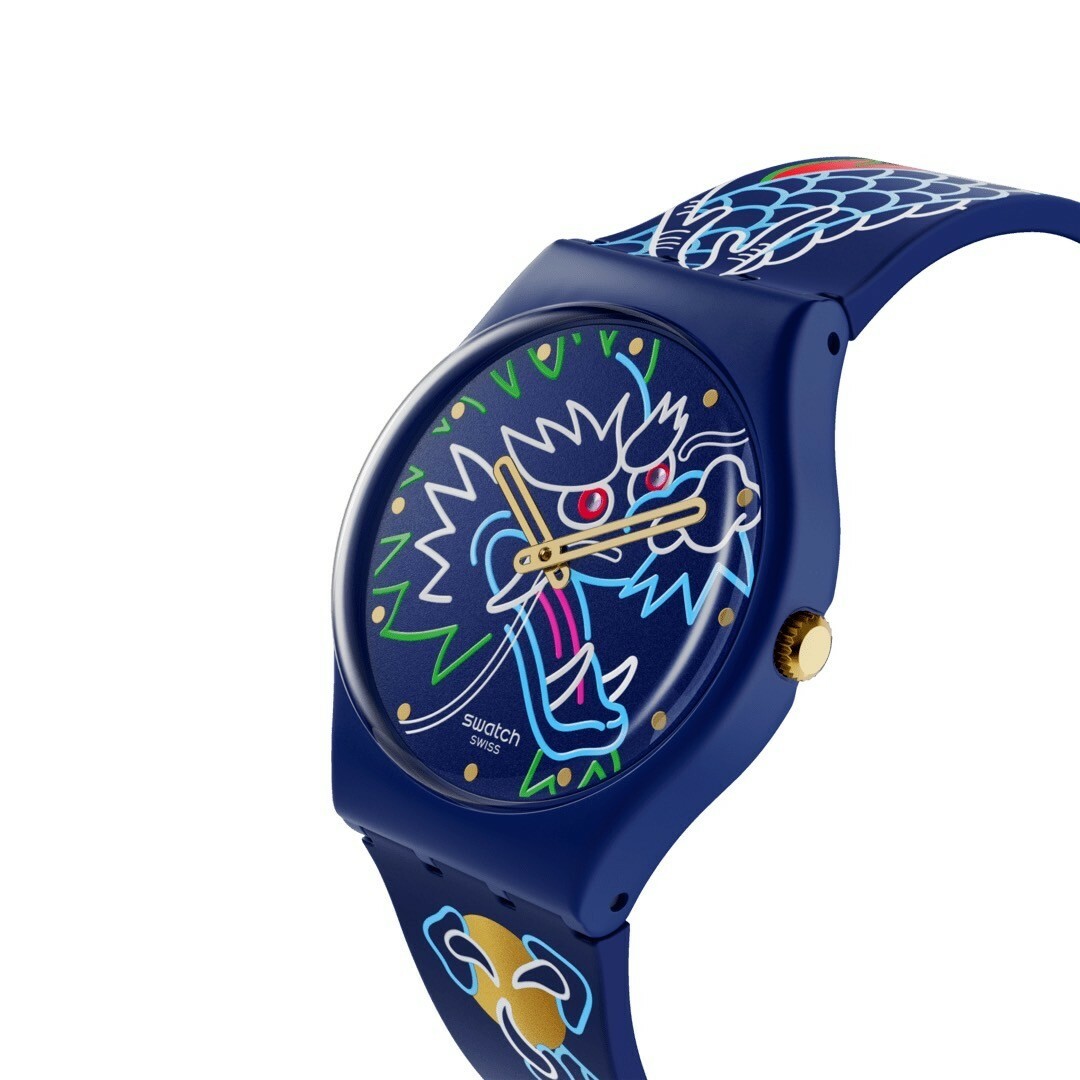 【Swatch】YEAR OF THE DRAGON SO28Z125 34mm 現代鐘錶