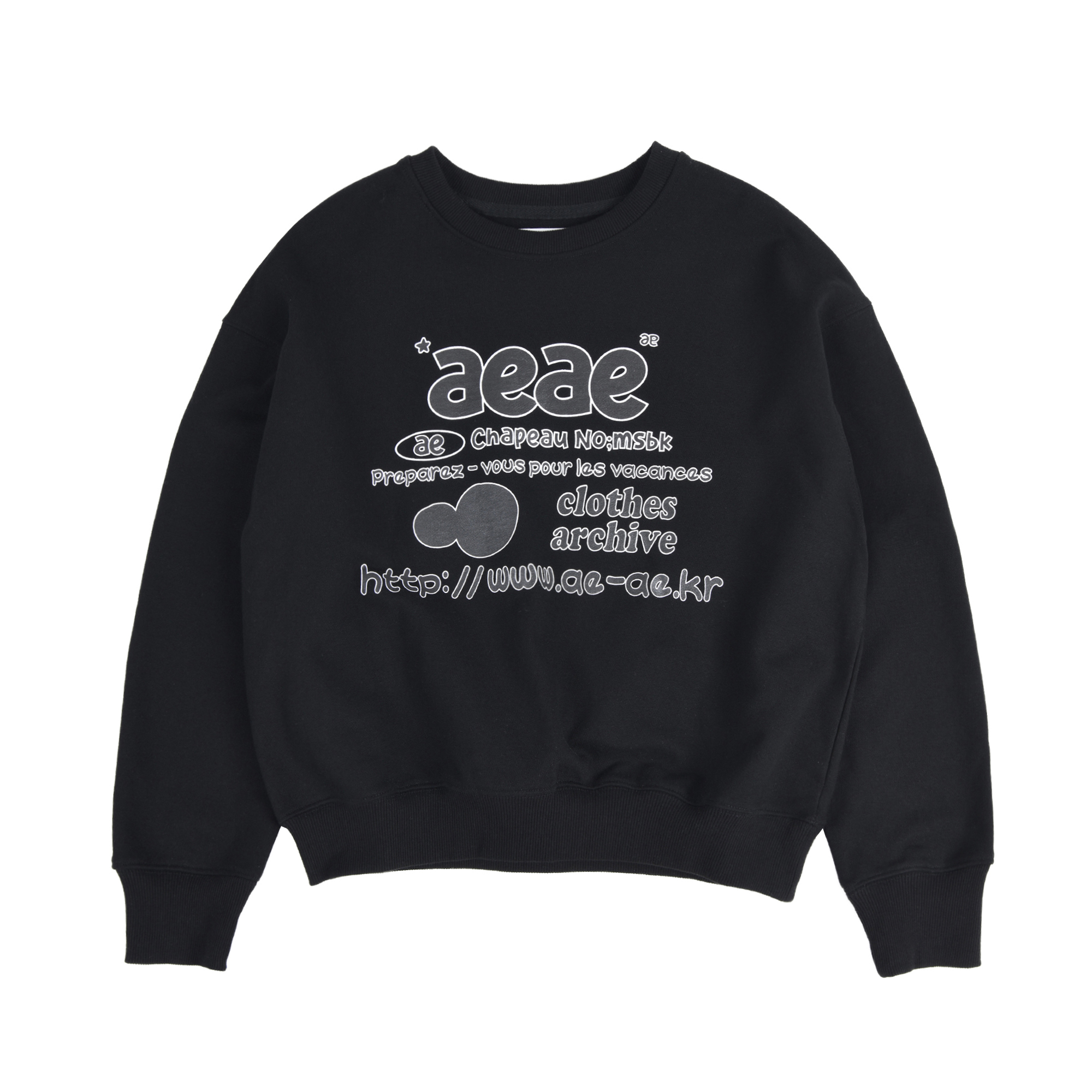 [aeae] DOODLE WEB LOGO CROP SWEATSHIRTS