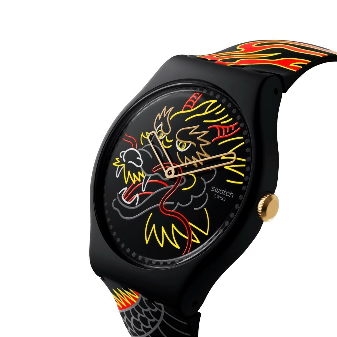 【Swatch】YEAR OF THE DRAGON SO29Z137-5300 41mm 現代鐘錶