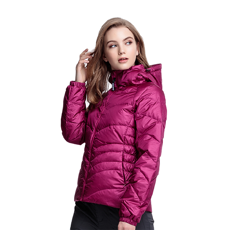 JORDON 橋登 女款 WINDSTOPPER 撥水羽絨極暖外套 深桔/深紫 02JW452