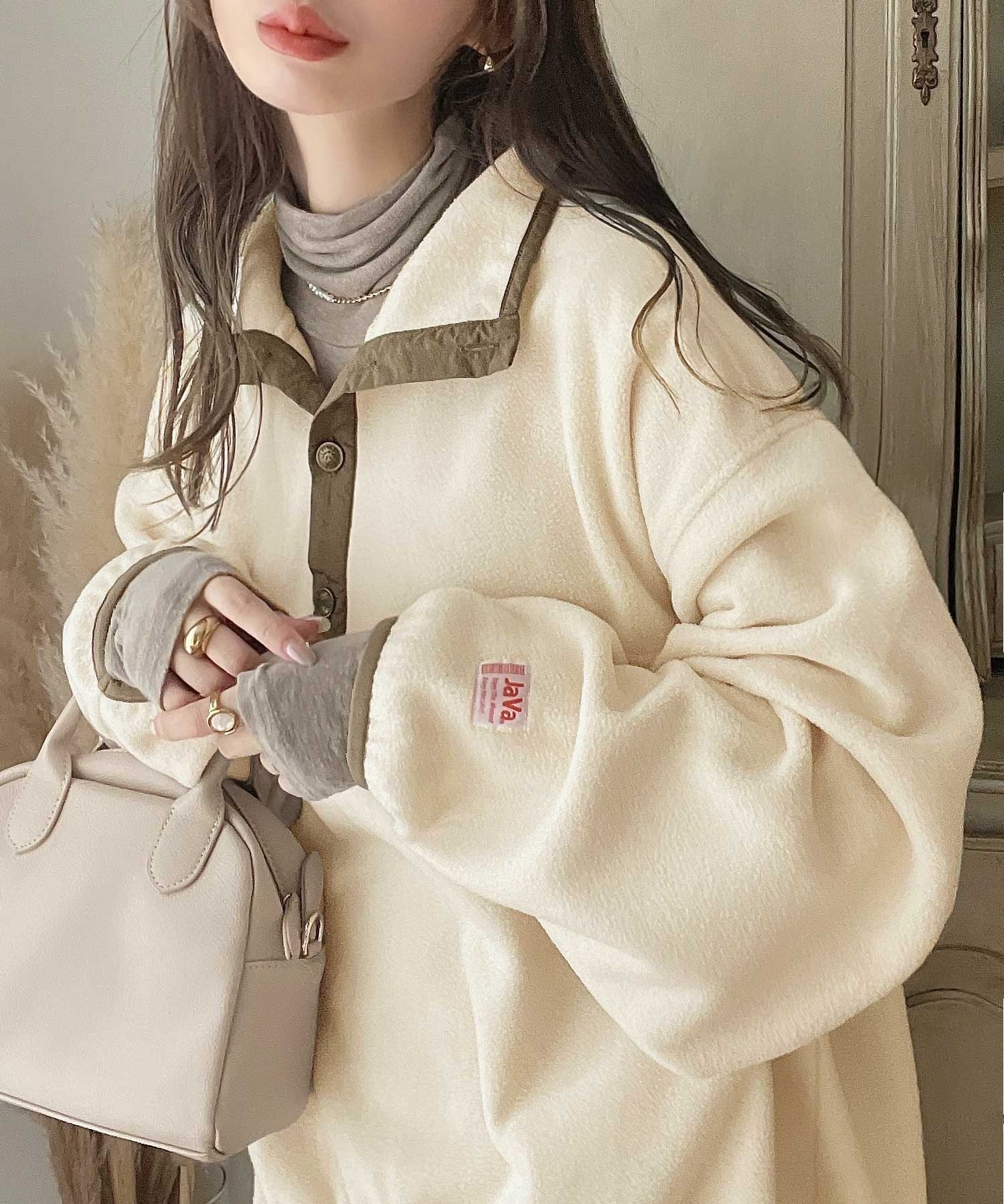 🇯🇵 日系品牌 JAVA 排扣 衝鋒衣 撞色 羊羔毛 / 現貨