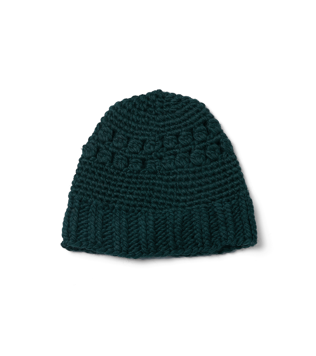 綠- Crochet Beanie (3Pins) 羊毛粗針織毛帽｜nozzle quiz®