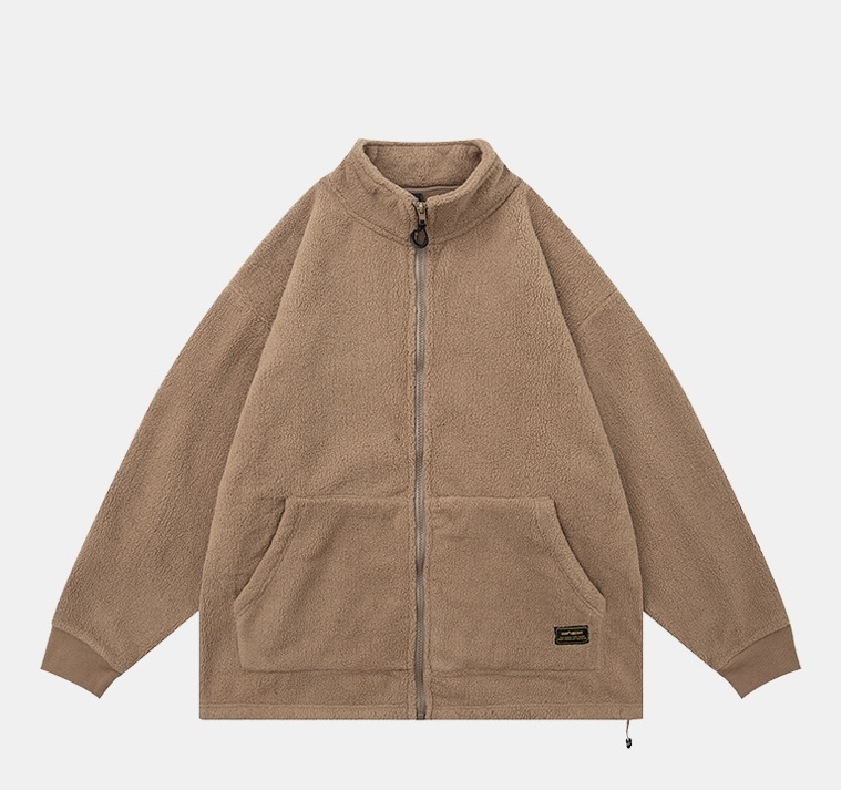 1M08 復古小立領絨毛外套 兩色