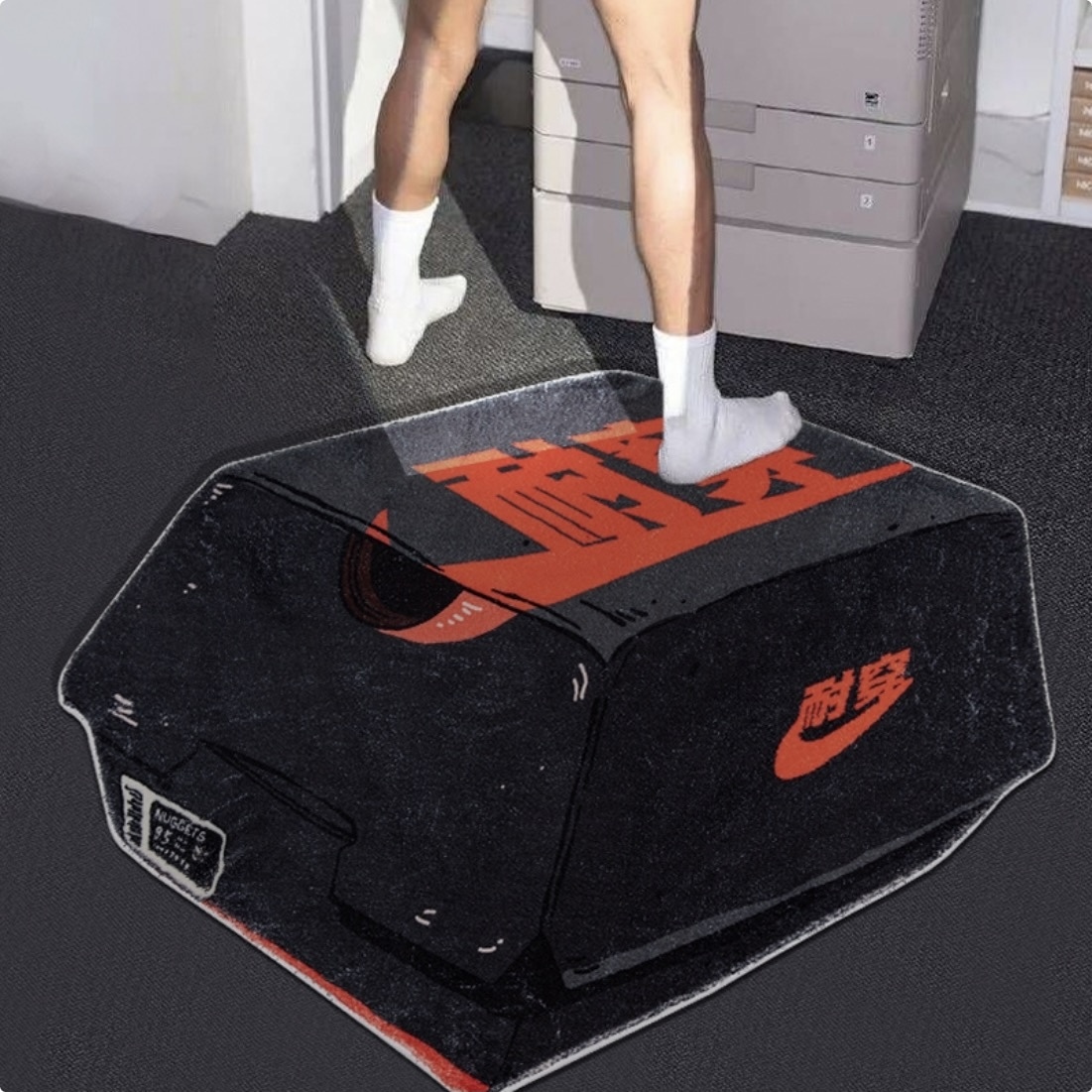 代購小物 球鞋鞋盒 絨毛地毯 耐穿 NICE 兩色 大/小 /現貨