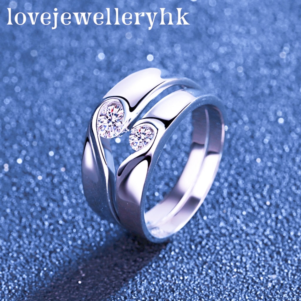 心心相印莫桑鑽情侶對戒    R026