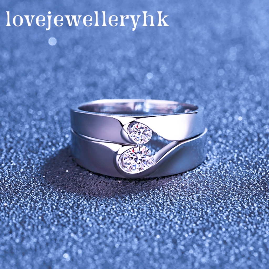 心心相印莫桑鑽情侶對戒    R026