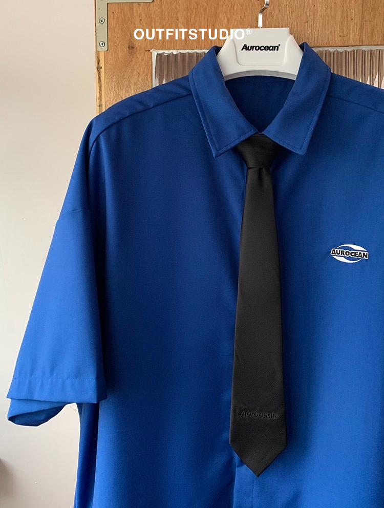 Aurocean 學院風啞光黑色領帶