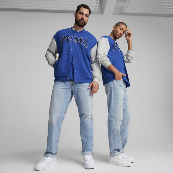 PUMA 外套 基本系列 SQUAD 寶藍灰 瘦子 棒球外套 男 67897117