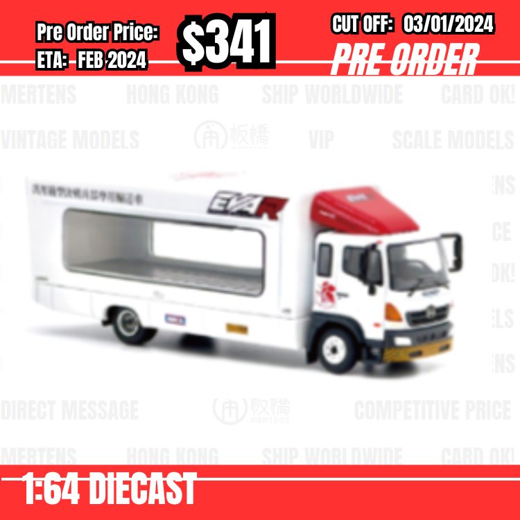 PO-$341 * TINY * 1:64 EVA RT PRODUCTION MODEL-TEST TYPE HINO 500 TRANSPORTER [OD27/12]