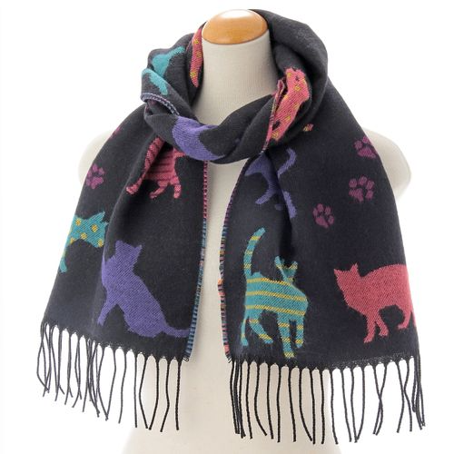 [法國制]日本貓圖案頸巾