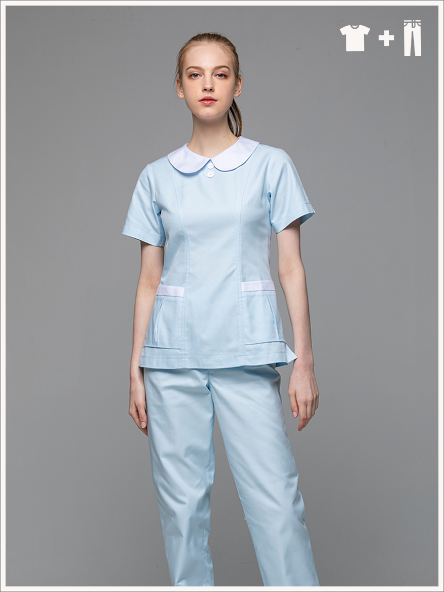 【整套販售】B201-B0 女護理套裝-B立挺布-寶寶藍