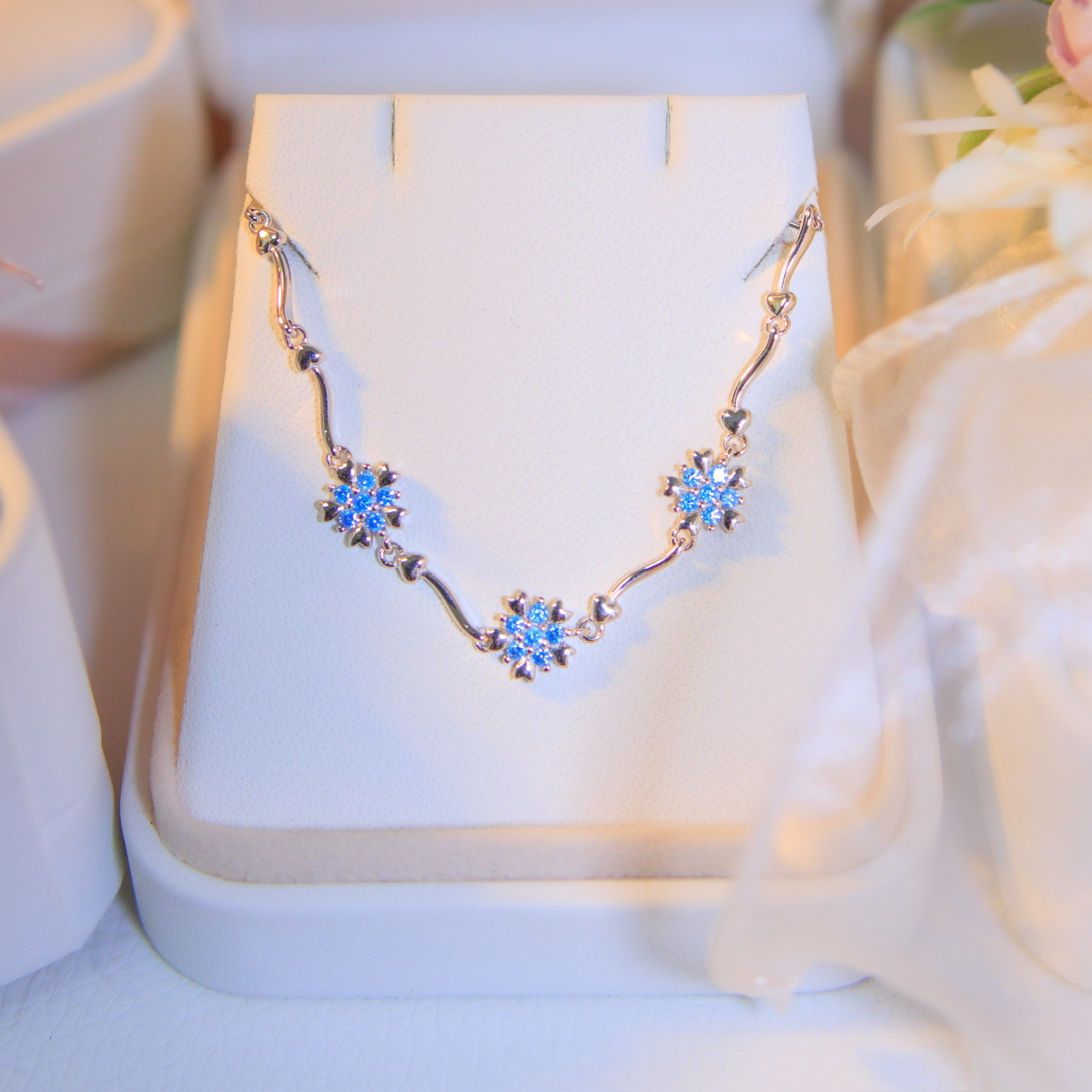 | 925純銀・白金 | 漫藍花語軟手鐲 | BR0995 |