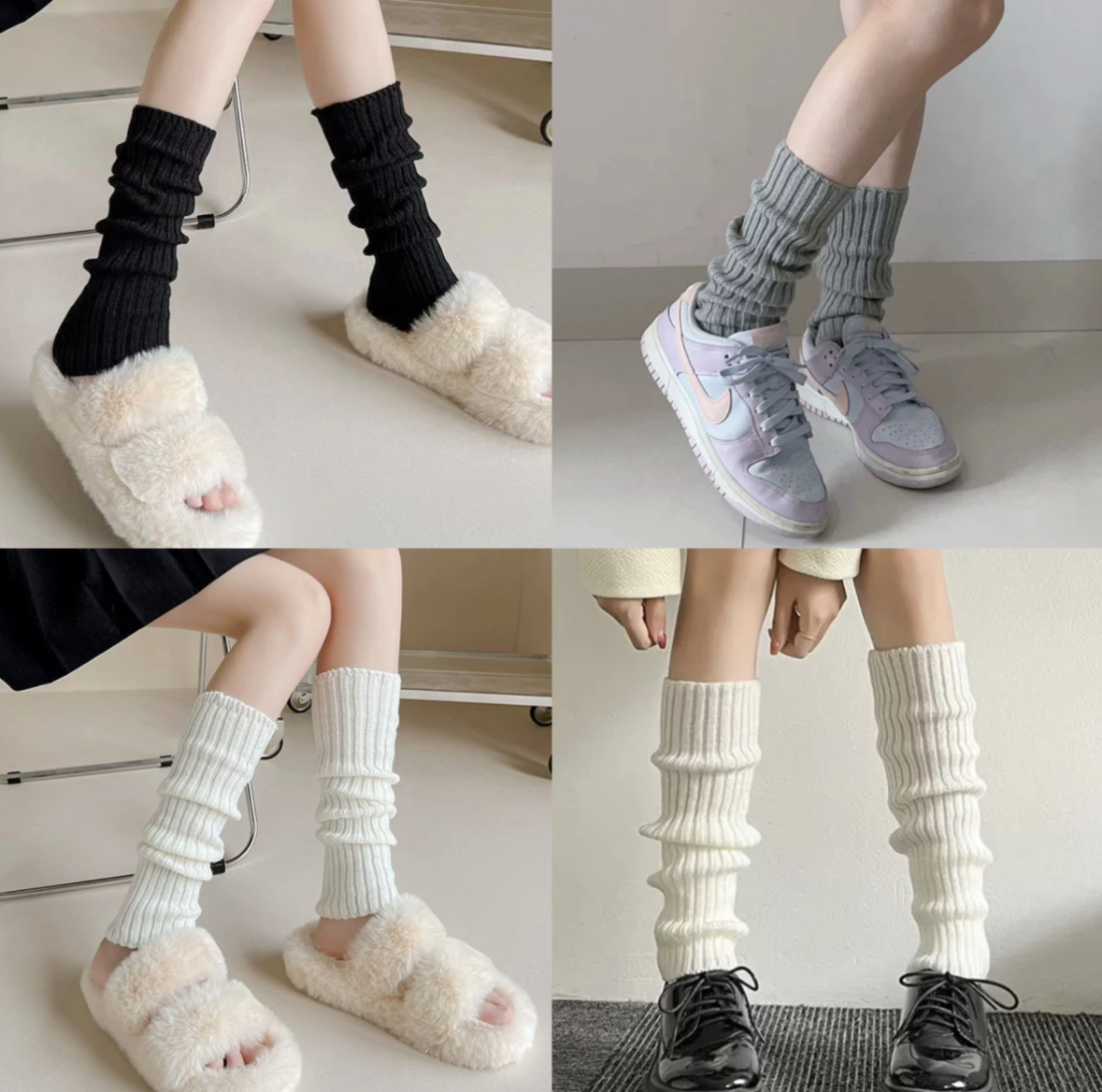 辣妹必備 直筒 泡泡襪套 針織襪套 襪子 泡泡襪 過膝襪 長筒襪 大腿襪 堆堆襪/預購 (購物車加購比較便宜)