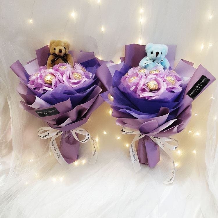 庫洛米金莎花束,桃園金莎花束,桃園花店,桃園幸福禮物花店