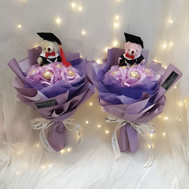 庫洛米金莎花束,桃園金莎花束,桃園花店,桃園幸福禮物花店