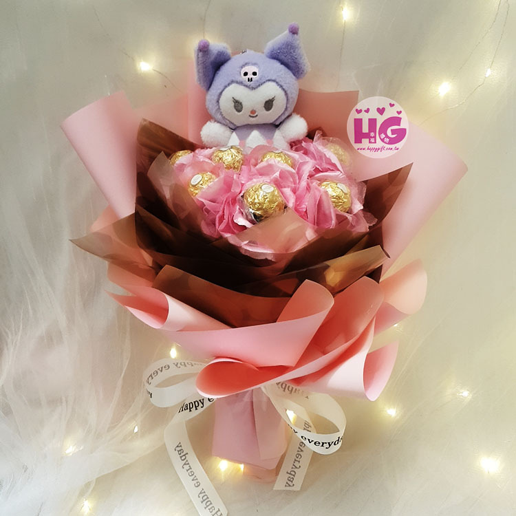 庫洛米金莎花束,桃園金莎花束,桃園花店,桃園幸福禮物花店