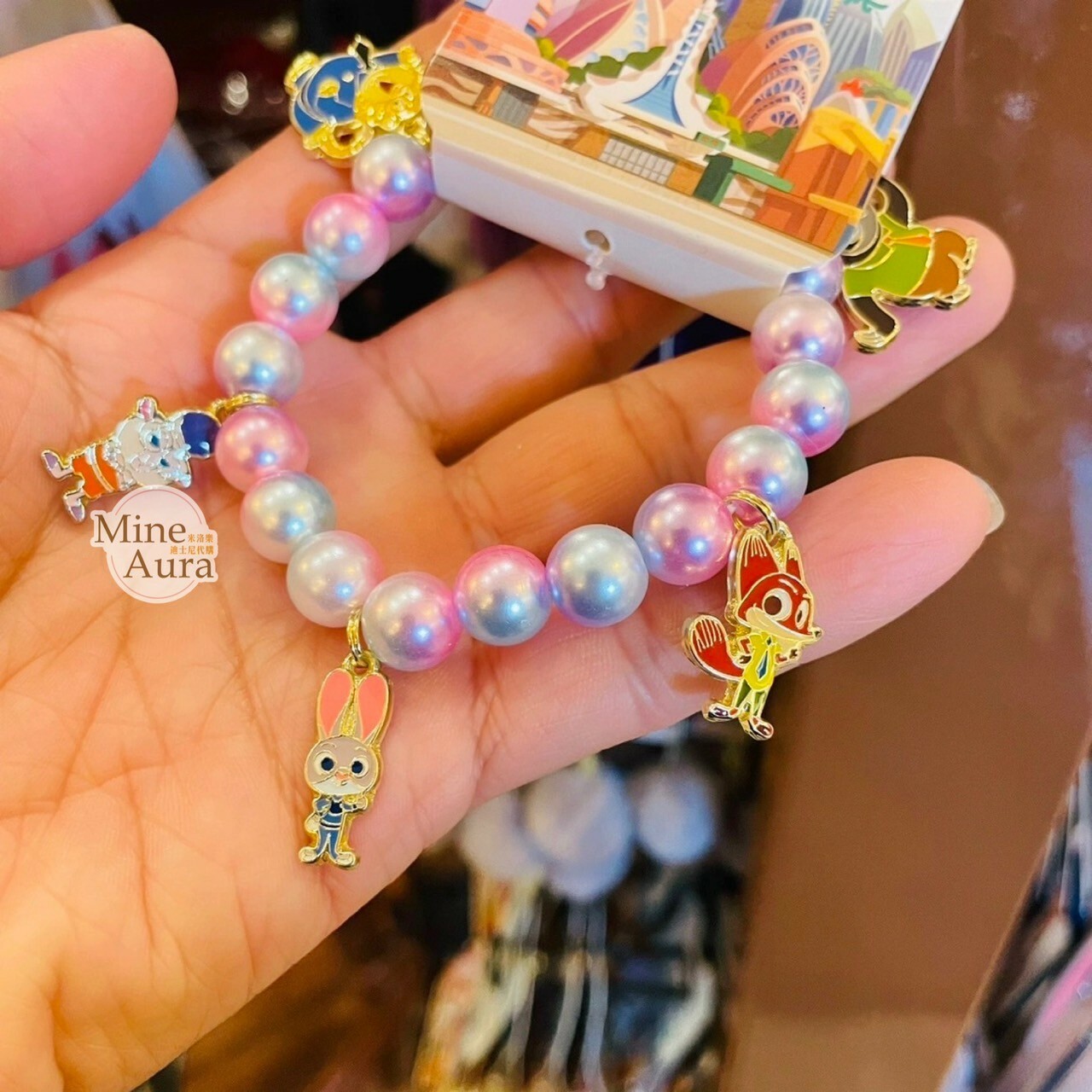 動物方城市 Zootopia 光澤串珠 墜飾 造型 手環 首飾 -上海迪士尼樂園