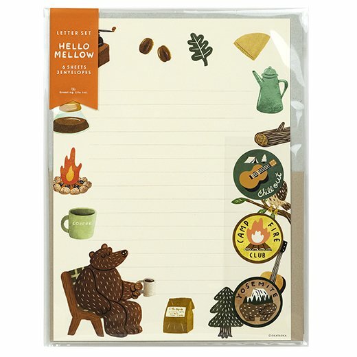 露營熊_工具 信紙信封組｜日本OKATAOKA