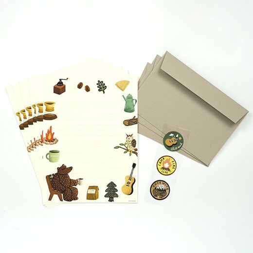 露營熊_工具 信紙信封組｜日本OKATAOKA