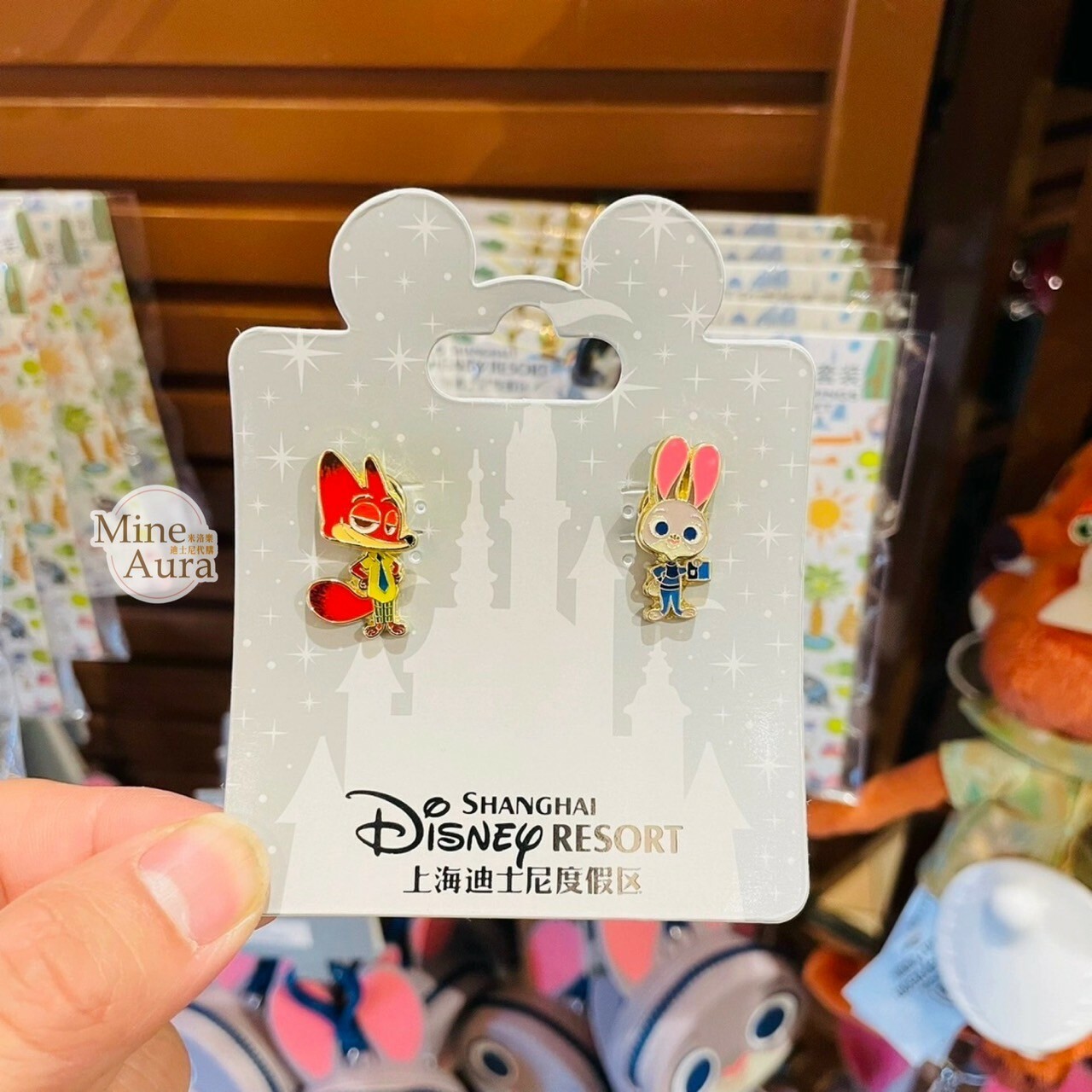 哈茱蒂 Judy 兔 胡尼克 Nick Q版全身 造型 耳環 首飾 動物方城市 Zootopia -上海迪士尼樂園