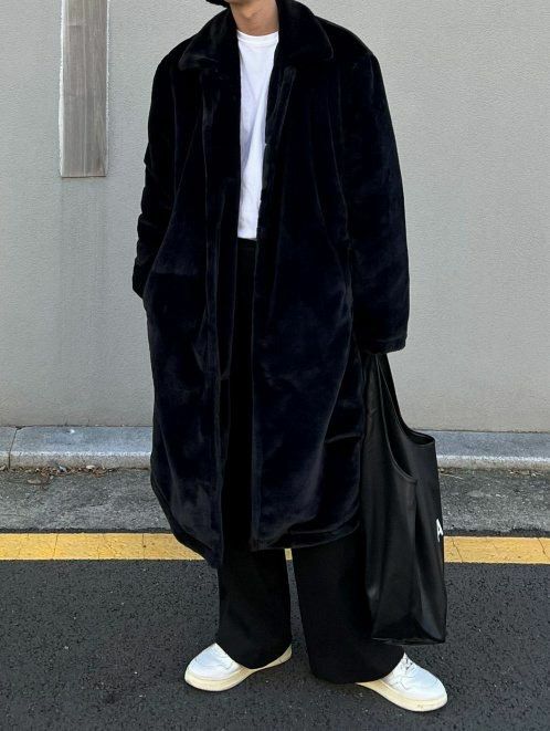 反領長毛絨褸 JK1903